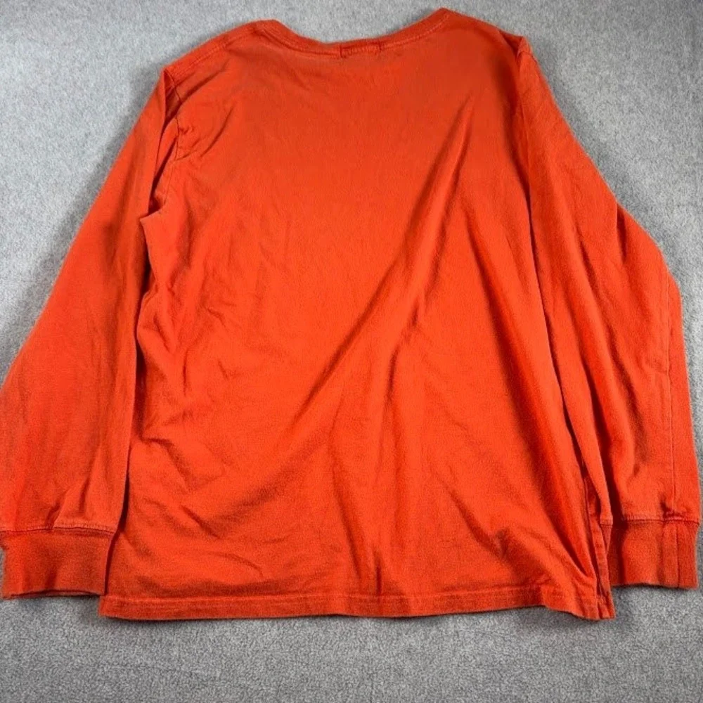 Polo Ralph Lauren Long Sleeve T-Shirt Boys XL Orange Solid Blue Pony Logo Tee